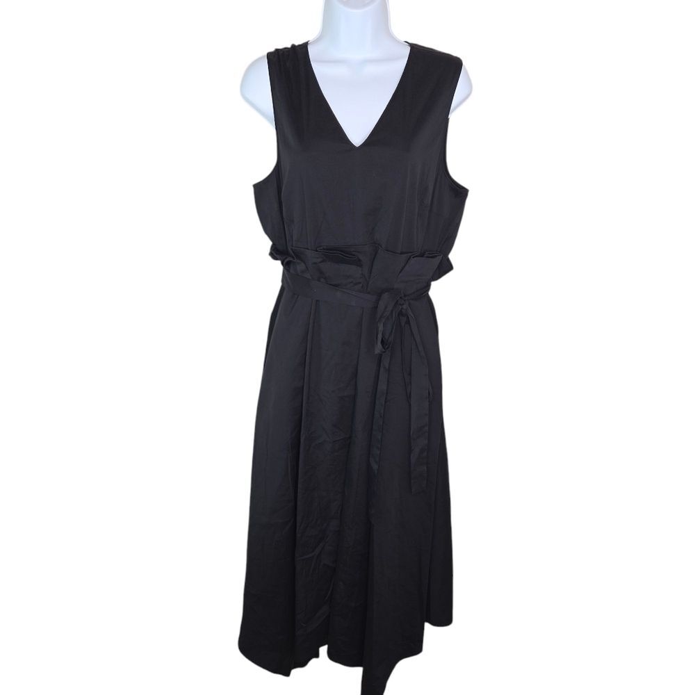Halogen Black Cotton Fairy Hem Sleeveless Midi Dress Size XL
